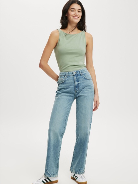 Cotton On Denim - Cotton On Slim Straight High Rise Jeans Size 8